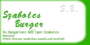 szabolcs burger business card